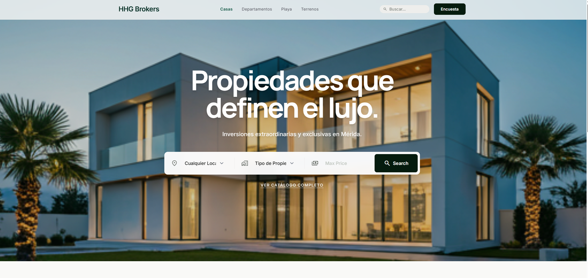 Página principal de HHG Brokers